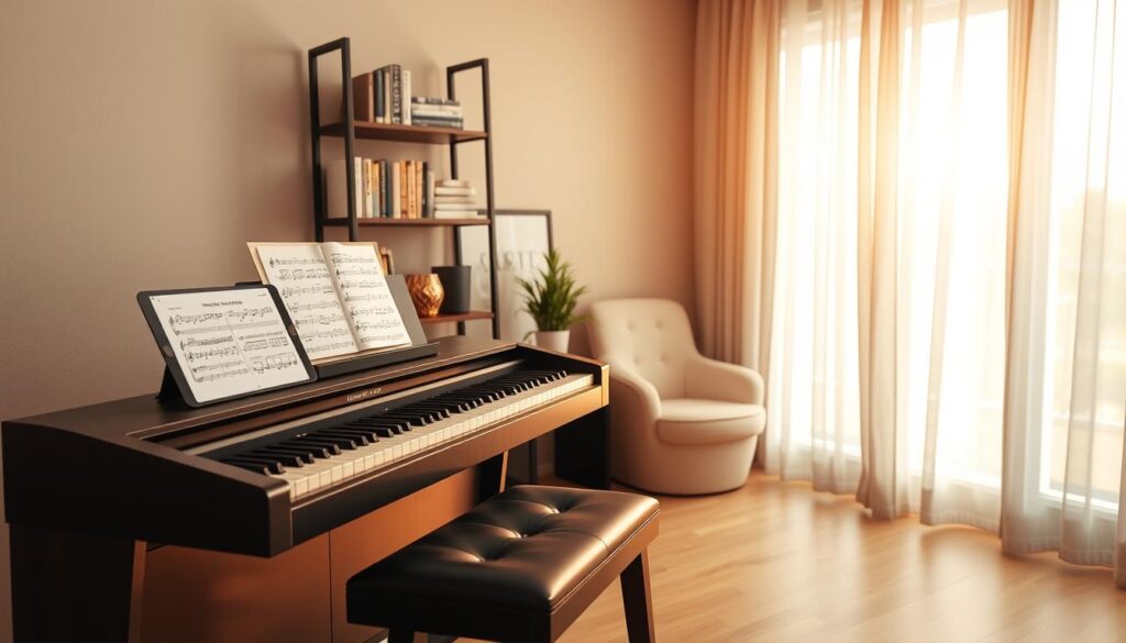 piano learning setup