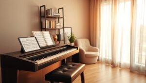 piano learning setup
