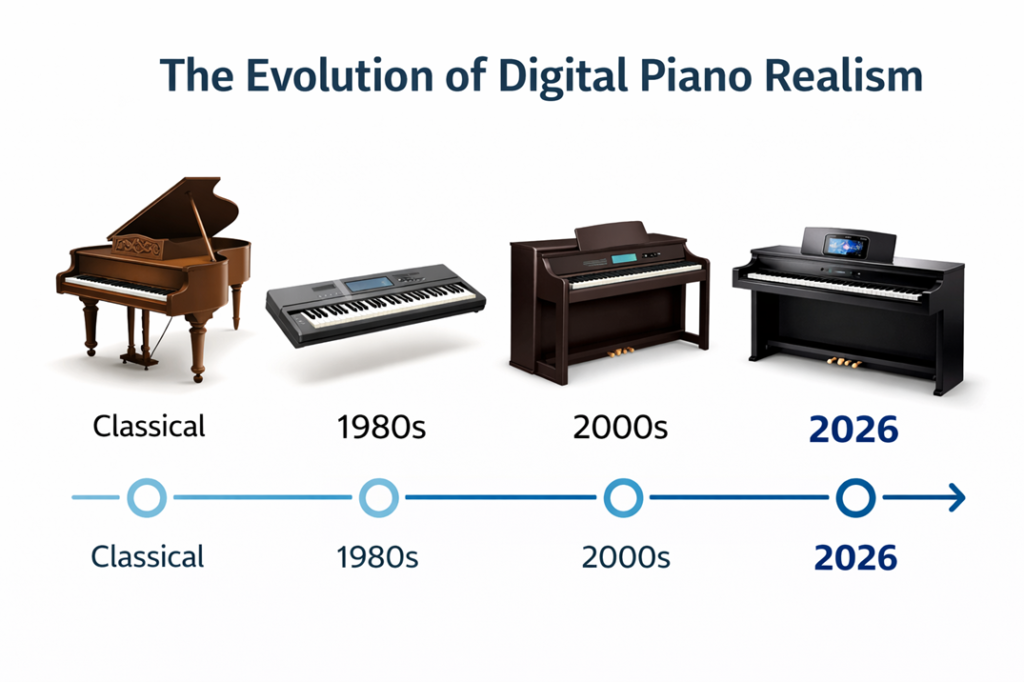 The Evolution Of Digital Piano Realism